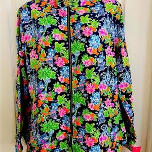 Lilly Pulitzer Navy Floral Bomber Jacket
